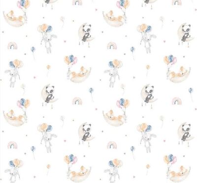 Flanela Słodkie zwierzątka z balonikami